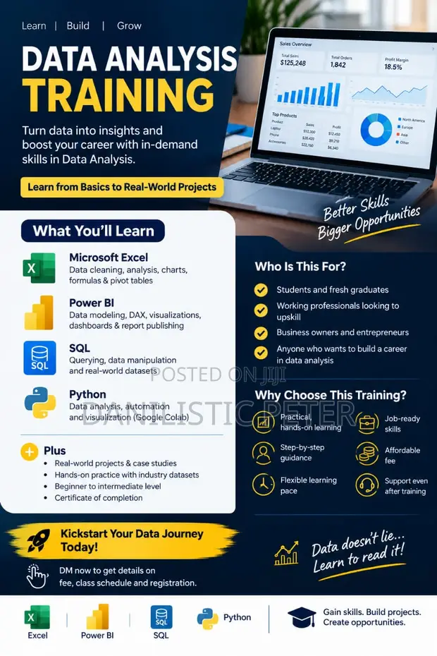 Data Analysis Training: Excel, Power BI, SQL, Python - 1