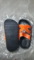 Children's Leather Slide Sandals - Orange - 2