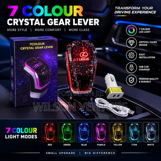 7-Colour Crystal Gear Lever Knob for Lexus - 1