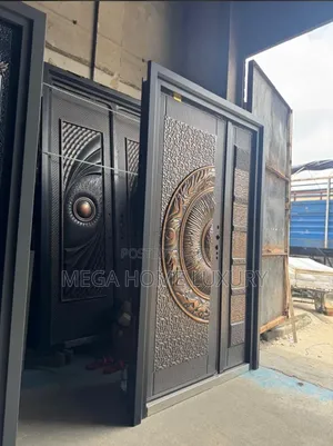 Luxury Embossed Security Door - Black
