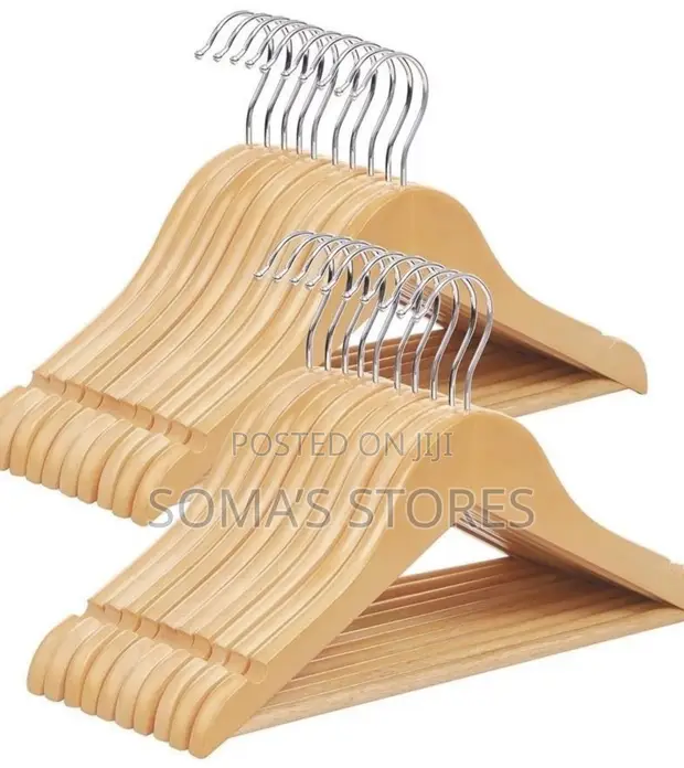 10 PCS Solid Wood Cloth Hanger - 1