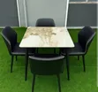 Home Interiors Dining Set with 4 Black Chairs - 2