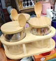 High Quality 3-in-1 Spice Jar Set with Spoon and Stand - 2