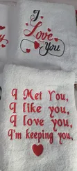 Premium Custom Embroidered White Towels - 2