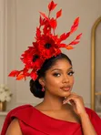 Pepper Red Fascinator - 1