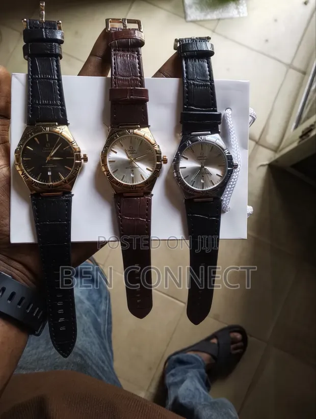 Omega Quartz Leather Wristwatch - 1