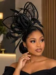 Unique Black Fascinator - 1