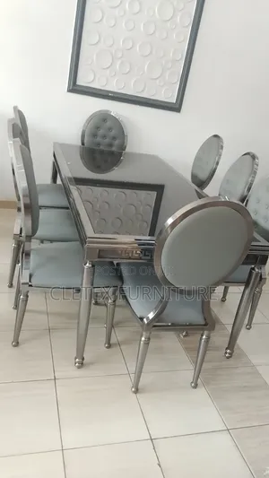 Versace 8-Seater Tempered Glass Dining Table Set