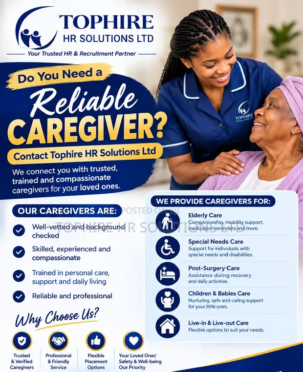 Reliable Caregiver Services by Tophire HR Solutions Ltd - 1