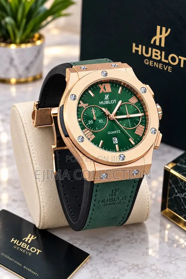 Hublot Leather Strap Watch for Men - 1