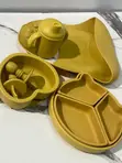 Silicone & Wooden Feeding Set with Cups - 1