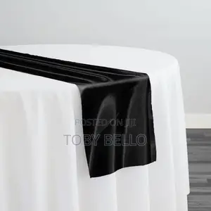 Black Table Runner for Rent