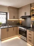 Home Interiors Stylish Kitchen Cabinet - Brown - 1
