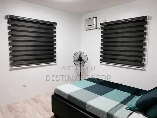 Home Interiors Black Fabric Window Blinds - 1