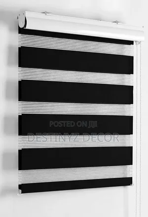 Home Interiors Black Fabric Window Blinds
