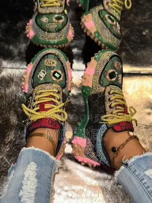 Gucci Women's Green Canvas Sneakers - Brand New
