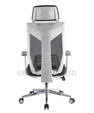 Ergonomic Swivel Office Chair - White Mesh