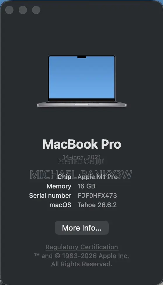 Apple MacBook Pro 2020 M1 16GB RAM 512GB SSD - 1
