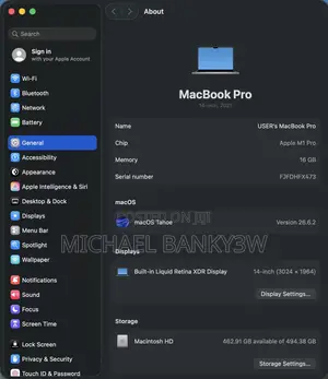 Apple MacBook Pro 2020 M1 16GB RAM 512GB SSD
