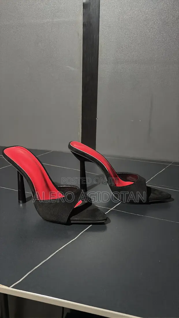 Glitzique Women's Black Transparent Pyramid Heel Shoes - EUR 37 - 1