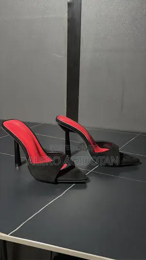 Glitzique Women's Black Transparent Pyramid Heel Shoes - EUR 37