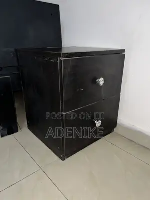 Used Black Two-Drawer Storage Cabinet
