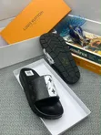 Louis Vuitton Slides - Black Leather - 2
