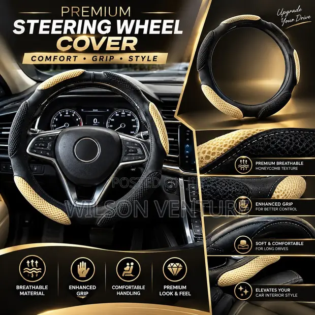 Premium Steering Wheel Cover - Brand New - 1