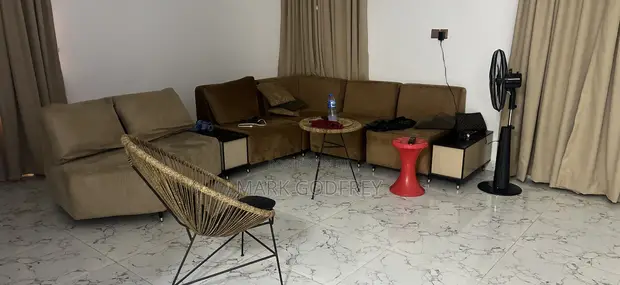 L-Shaped Living Room Couch - Brown - 1