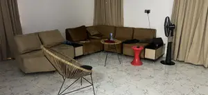 L-Shaped Living Room Couch - Brown