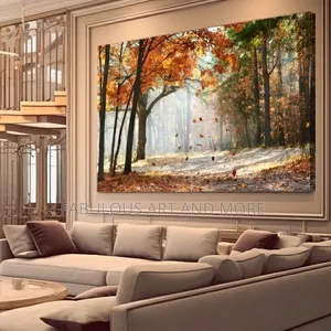 Modern Framed Wall Art - Autumn Forest Landscape