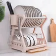 Double Layer Plastic Dish Drying Rack - 1