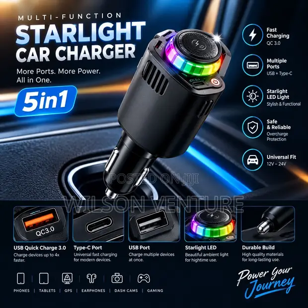 Starlight 5-in-1 Car Charger - 1