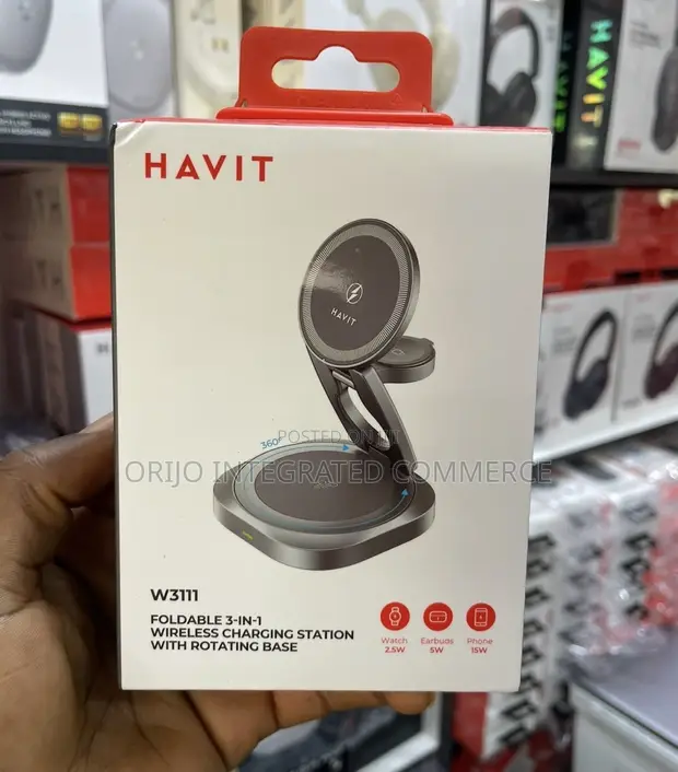 HAVIT W3111 Foldable 3-in-1 Wireless Charging Station - 1