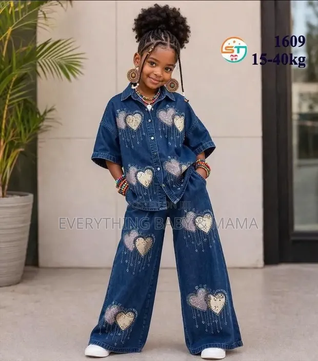 Angel Girls Trendy 2-Piece Denim Set - 1