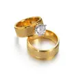 Tungsten Gold Wedding Pair Rings - 1