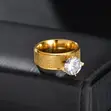 Tungsten Gold Wedding Pair Rings - 3