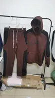 Hoodie da Set na Wando - Grey/Crimson Red - 4