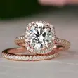 Tiny Rose Gold Wedding Ring Pair - 1