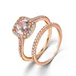 Tiny Rose Gold Wedding Ring Pair - 2
