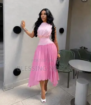 Elegant Pink Wrap Dress - Brand New