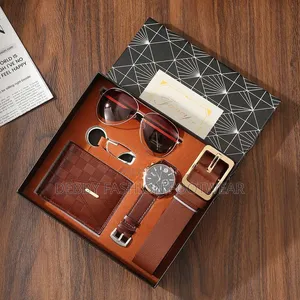 Men's Gift Set: Wristwatch, Wallet, Belt, Key Holder & Eyeglasses