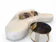 Curved Bouclé Sectional Sofa & Gold Coffee Table Set - 1