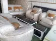 Luxury Cream Gold Tufted Living Room Sofa Set - 2