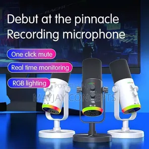 Pro RGB Recording Microphone tare da Mute & Volume Control