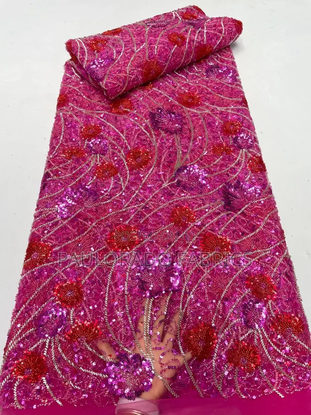 Bridal Beaded Lace Fabric - 1