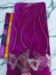 Swiss Velvet Beaded Lace Fabric - 1