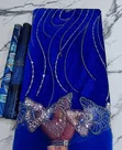 Swiss Velvet Beaded Lace Fabric - 2