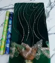 Swiss Velvet Beaded Lace Fabric - 3