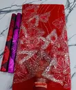 Swiss Velvet Beaded Lace Fabric - 5
